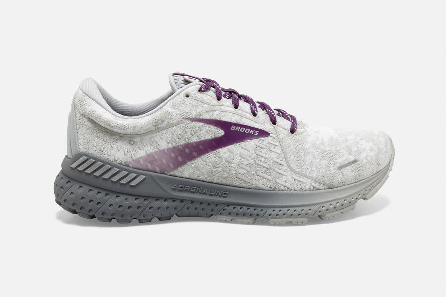 Brooks Adrenaline GTS 21 Road Running Shoes Womens White/Purple 829136-LOD